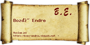 Bozó Endre névjegykártya
